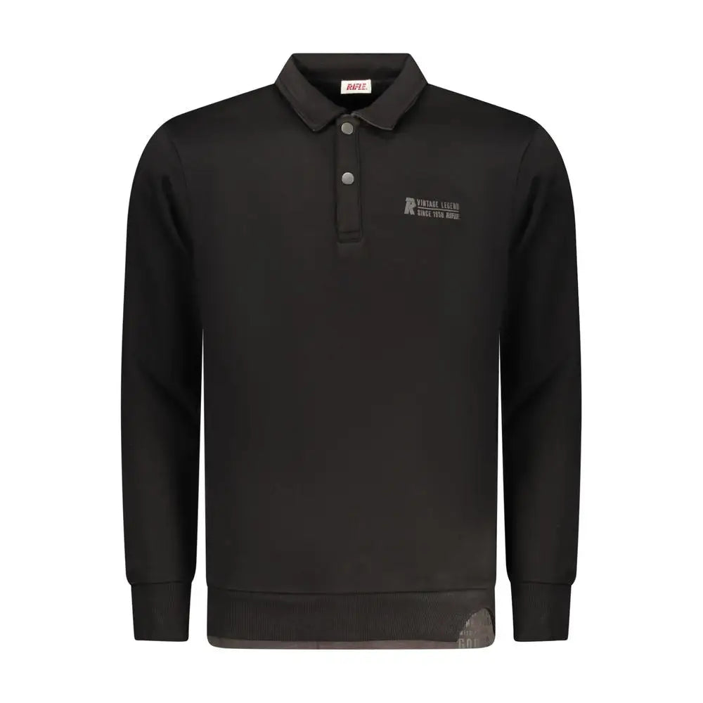 Rifle Black Cotton Polo Shirt - Polo Shirts