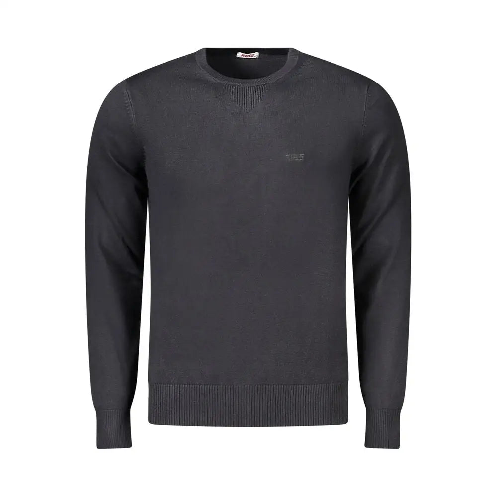 Rifle Black viscose sweater i mørkegrå med ribbet manchetter og logo