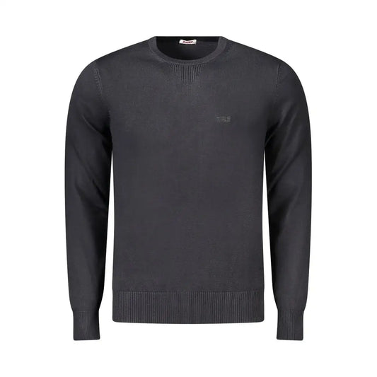 Rifle Black viscose sweater i mørkegrå med ribbet manchetter og logo