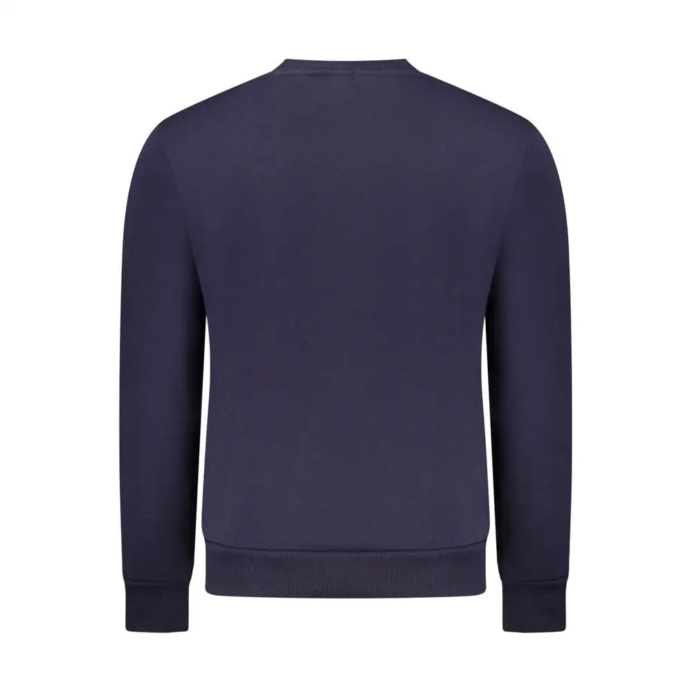 Rifle blue cotton herresweater med lange ærmer og rund hals