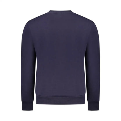 Rifle blue cotton herresweater med lange ærmer og rund hals