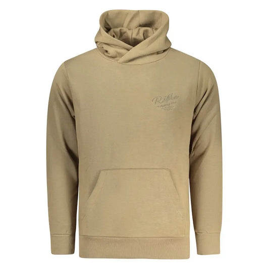 Rifle Marrone bomuld herre hoodie i beige med subtil logo