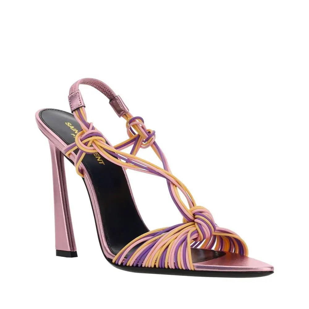 Saint Laurent Multicolor Calfskin Stiletto Heel Sandals - Højhælede sko