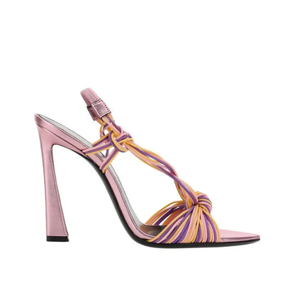 Saint Laurent Multicolor Calfskin Stiletto Heel Sandals - Højhælede sko
