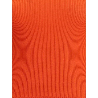 Saint Laurent orange uld turtleneck i rib-strik, 100% original