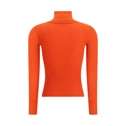 Saint Laurent orange uldturtleneck, 100% originale brands fra outlet mærkevarer