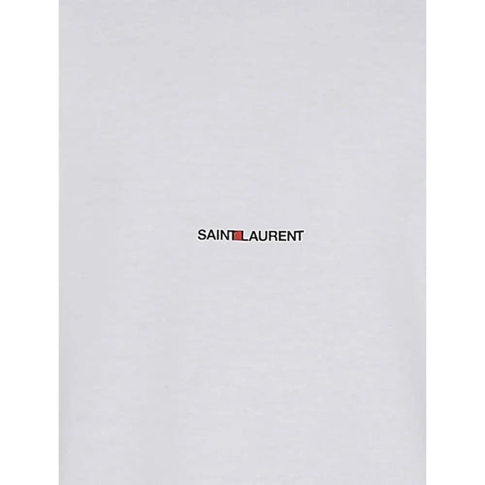 Saint Laurents hvide bomuld t-shirt med hvidt stofpose