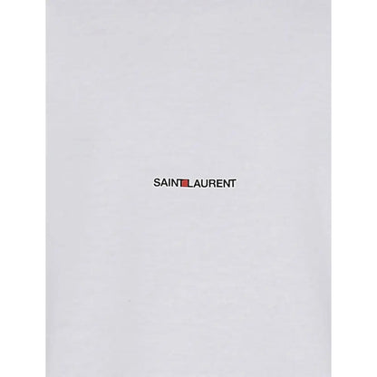 Saint Laurents hvide bomuld t-shirt med hvidt stofpose