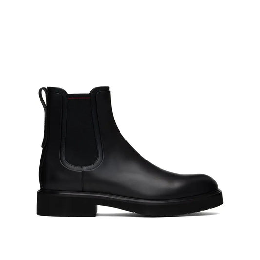 Salvatore Ferragamo Black Calfskin Chelsea Boots - Ankelstøvler