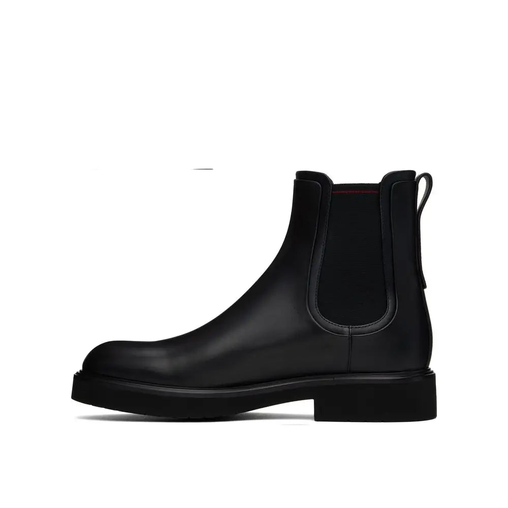 Salvatore Ferragamo Black Calfskin Chelsea Boots - Ankelstøvler