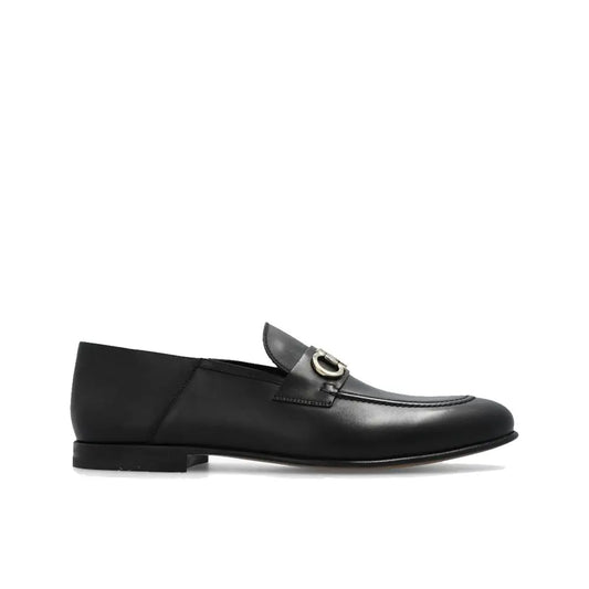 Salvatore Ferragamo Black Calfskin Slip-On Loafers - 44 - Loafers