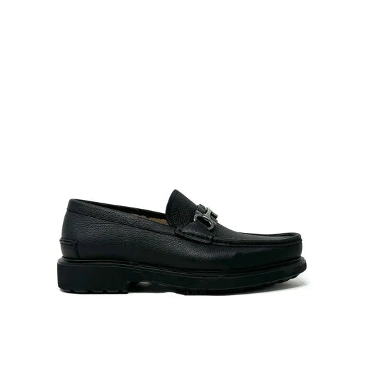 Salvatore Ferragamo Black Calfskin Slip-On Loafers - Loafers