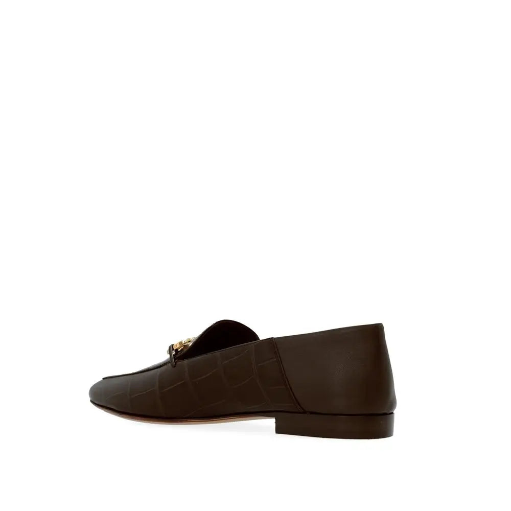 Salvatore Ferragamo Brown Calfskin Slip-On Loafers - Loafers