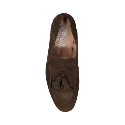 Salvatore Ferragamo Brown Calfskin Slip-On Loafers - Loafers
