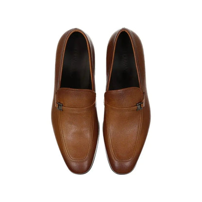 Salvatore Ferragamo brune slip-on loafers med ædelsten tekstur og sorte spænder