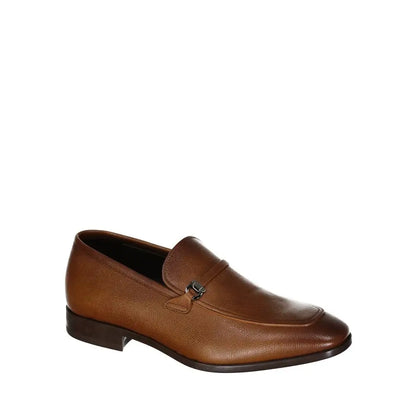 Salvatore Ferragamo brun læder slip-on loafers med metallisk spænde
