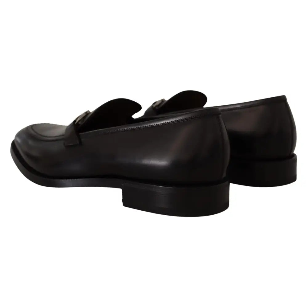 Salvatore Ferragamo Suave Black Leather Gancio Bit Loafers