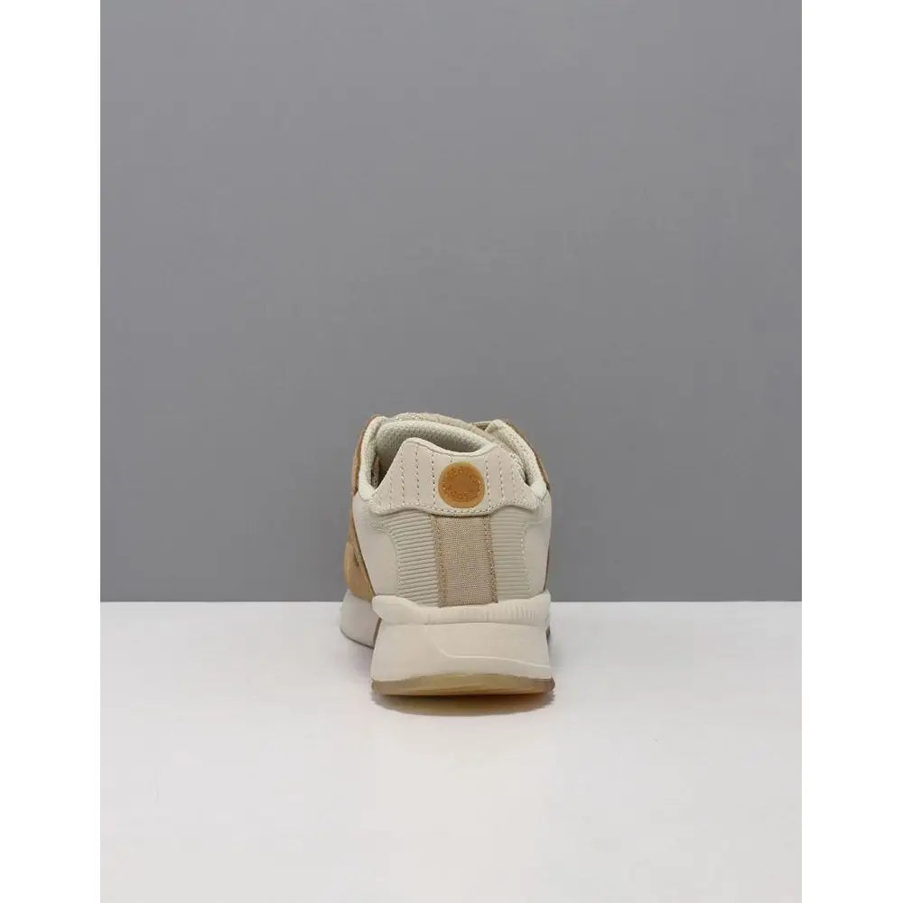 Scotch & Soda beige nylon low top sneakers i cremfarvet med beige og tan accenter