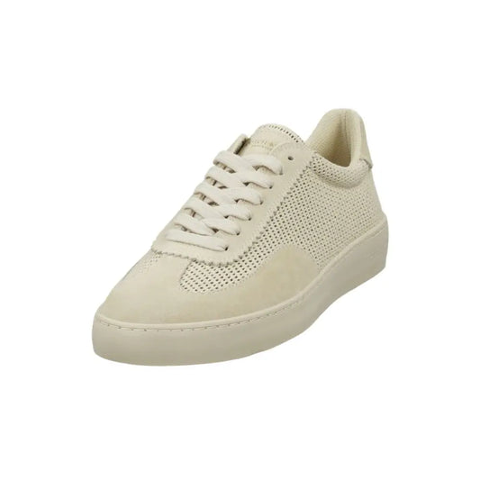 Scotch & Soda beige textile low top sneakers i suede og mesh