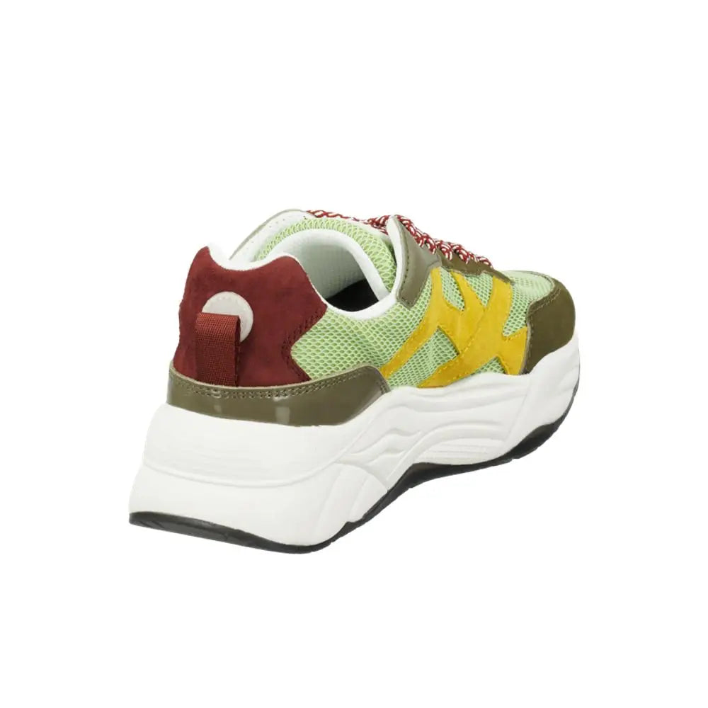 Vibrante grønne og gule chunky sneakers i grønt geiteskind fra Scotch & Soda