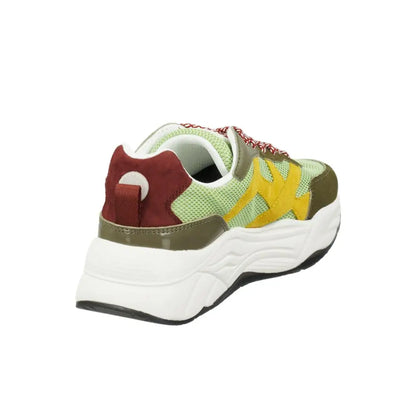 Vibrante grønne og gule chunky sneakers i grønt geiteskind fra Scotch & Soda