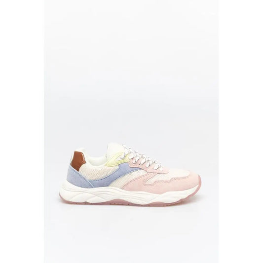 Soda multicolor goatskin chunky sneakers i pastellrosa og lavendel