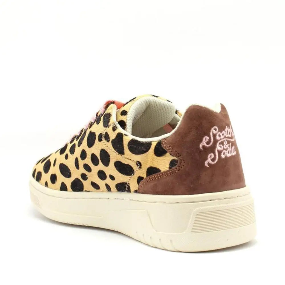 Scotch & Soda leopard-print suede low-top sneakers, 100% originale brands