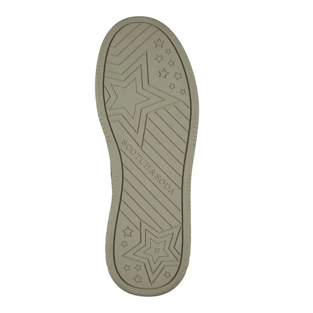Beige gummisål med stjernepræg og Scotch & Soda logo i top sneakers