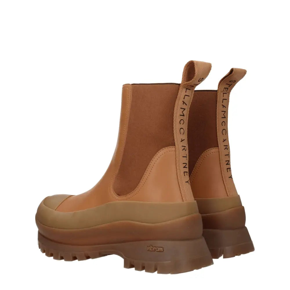 Stella McCartney brune læder chelsea boots med gummisål