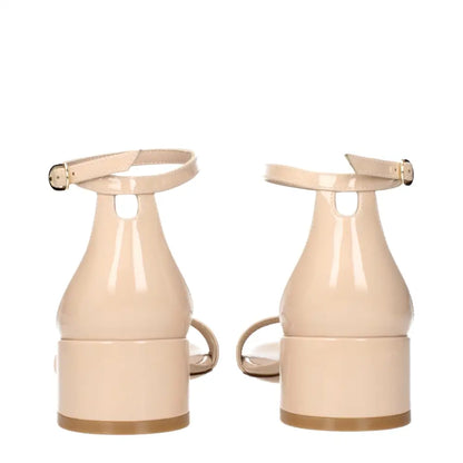 Stuart Weitzman Beige Leather Flat Sandals