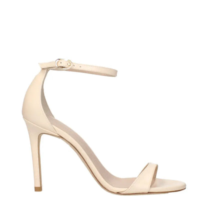 Stuart Weitzman Beige Leather Stiletto Heels Sandals