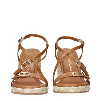 Stuart Weitzman Brown Leather Wedges Sandals