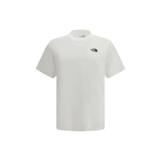Hvid The North Face T-shirt med sort logo på venstre bryst