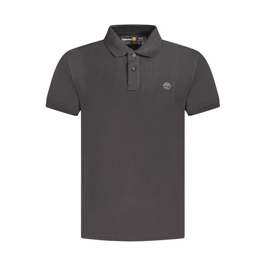 Timberland black cotton polo shirt i mørkegrå med subtil logo