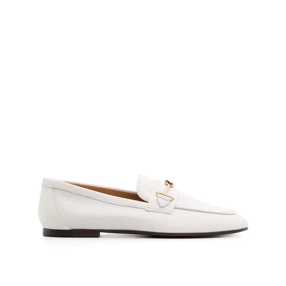 Tod’s White Calfskin Slip-On Loafers - Loafers