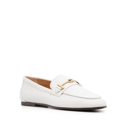 Tod’s White Calfskin Slip-On Loafers - Loafers