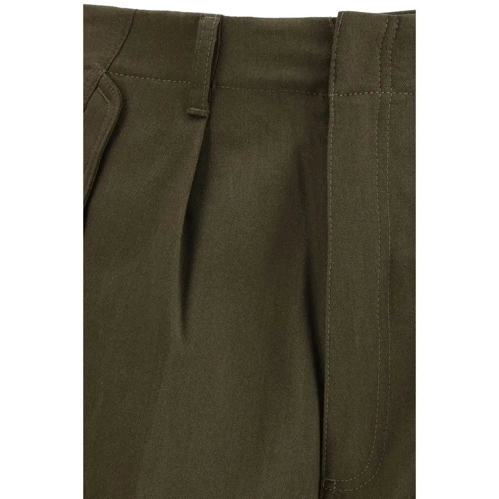Tom Ford bicolor cargo pants in olive green pleated tailored fit