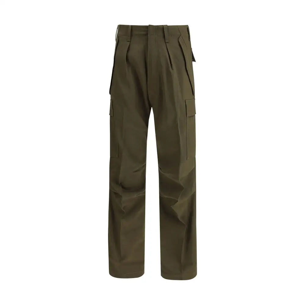 Tom Ford bicolor cashmere cargo pants i olivengrøn med lommer og ret snit