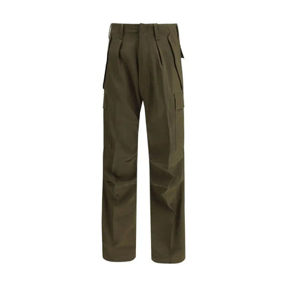 Tom Ford bicolor cashmere cargo pants i olivengrøn med lommer og ret snit
