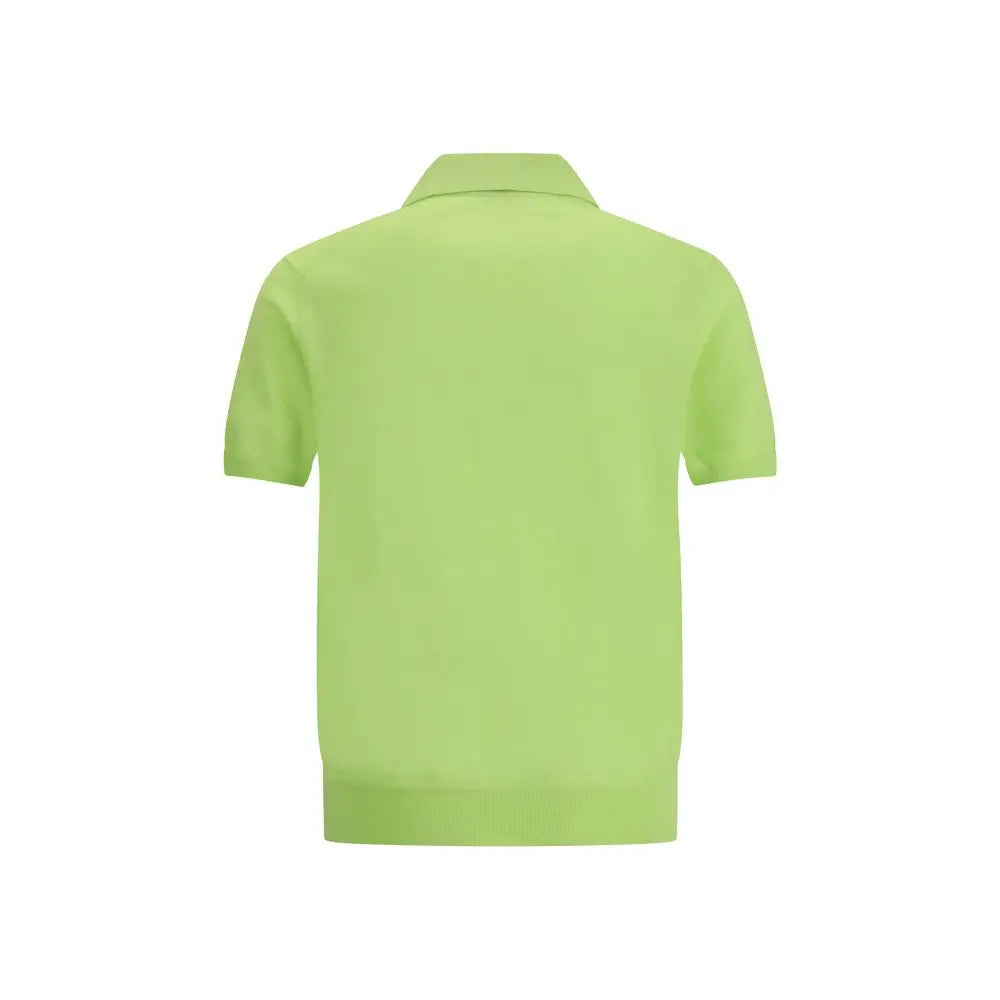 Tom Ford bicolor polo shirt i levende limegrøn bomuld med krave