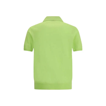 Tom Ford bicolor polo shirt i levende limegrøn bomuld med krave