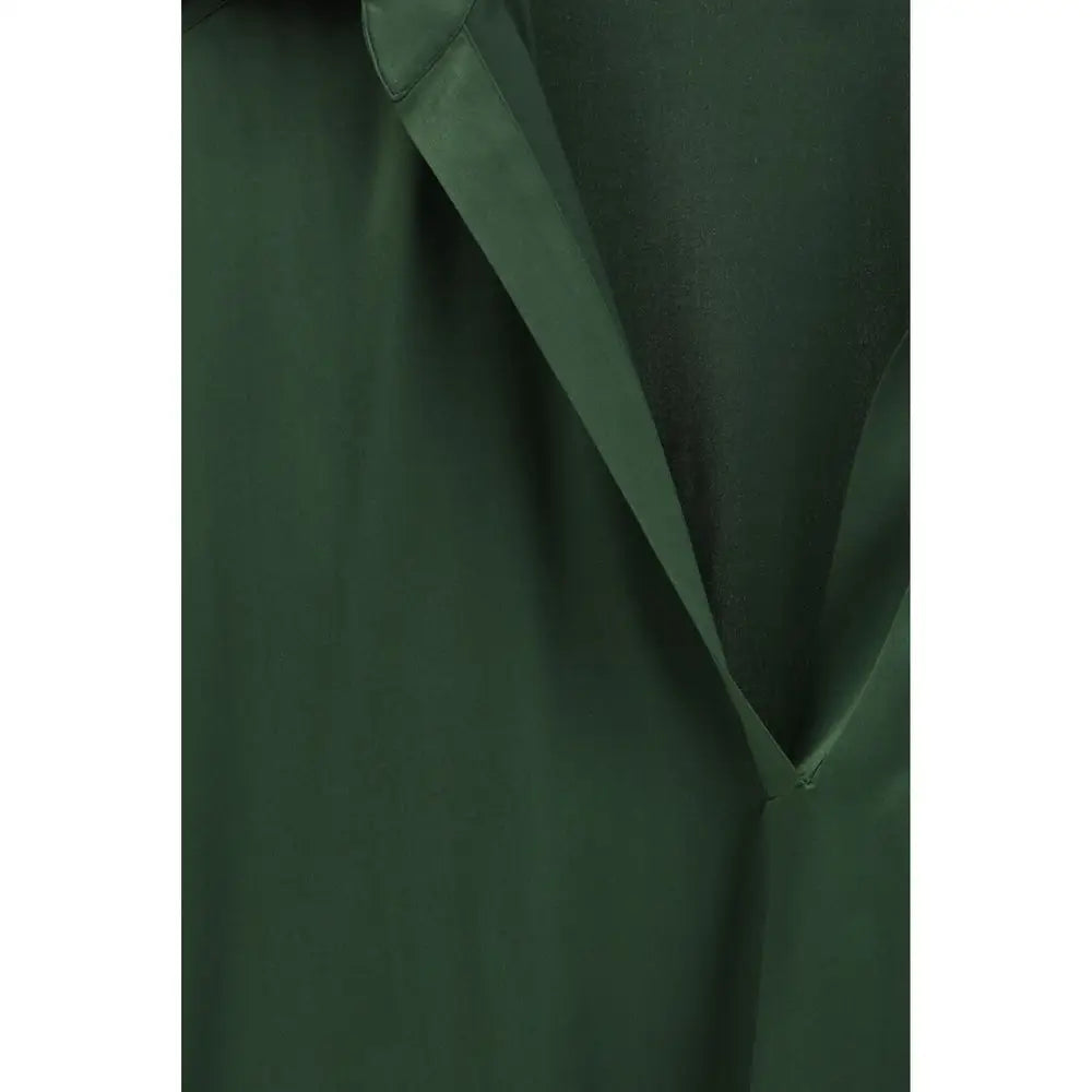 Tom Ford bicolor silk shirt i mørkegrøn satin med glansfuld finish