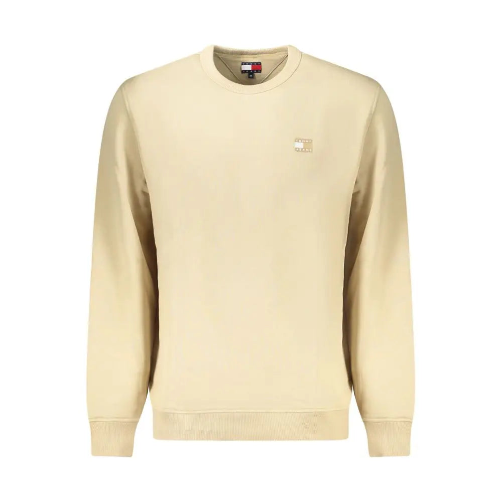 Tommy hilfiger beige cotton herresweater med logo