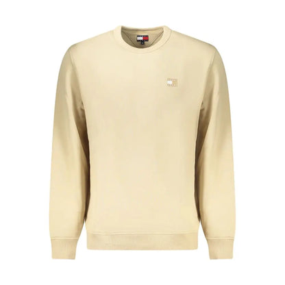 Tommy hilfiger beige cotton herresweater med logo