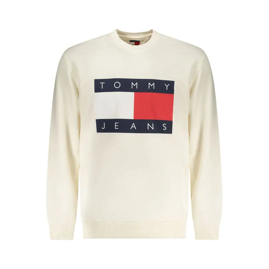 Tommy Hilfiger Bianco cotton sweatshirt med flag-logo