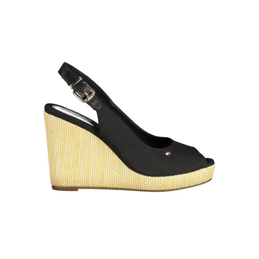 Tommy Hilfiger Black Cotton Women Sandal - Sandaler