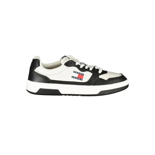 Tommy Hilfiger black leather sneaker med klassisk logo