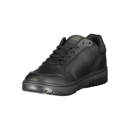 Tommy Hilfiger Black Leather Men Sneakers - Sneakers