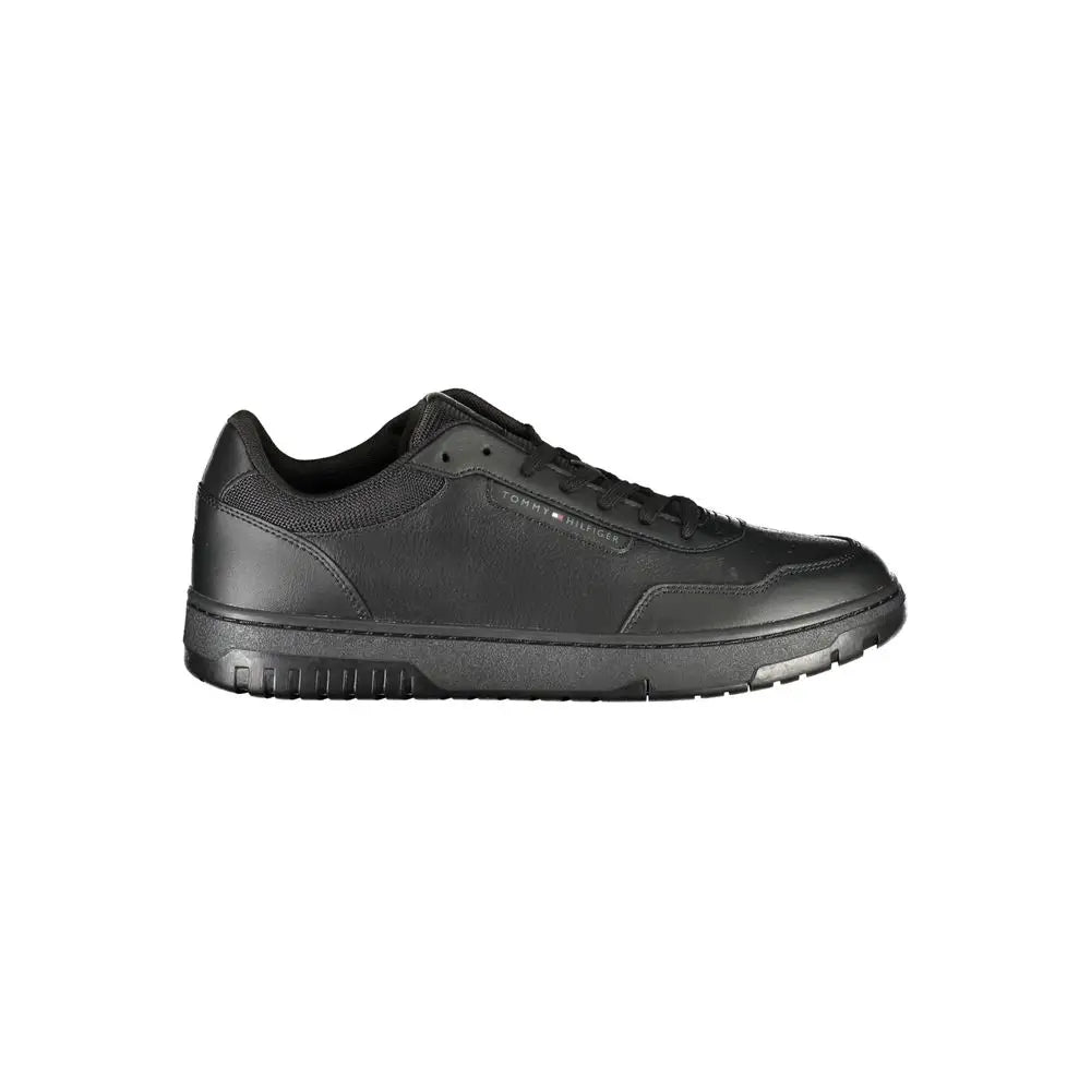 Tommy Hilfiger Black Leather Men Sneakers - Sneakers