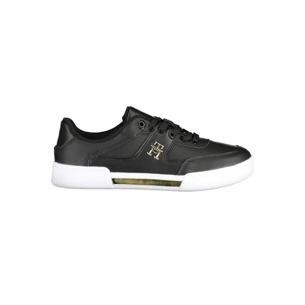 Tommy Hilfiger Black Leather Women Sneakers - Sneakers